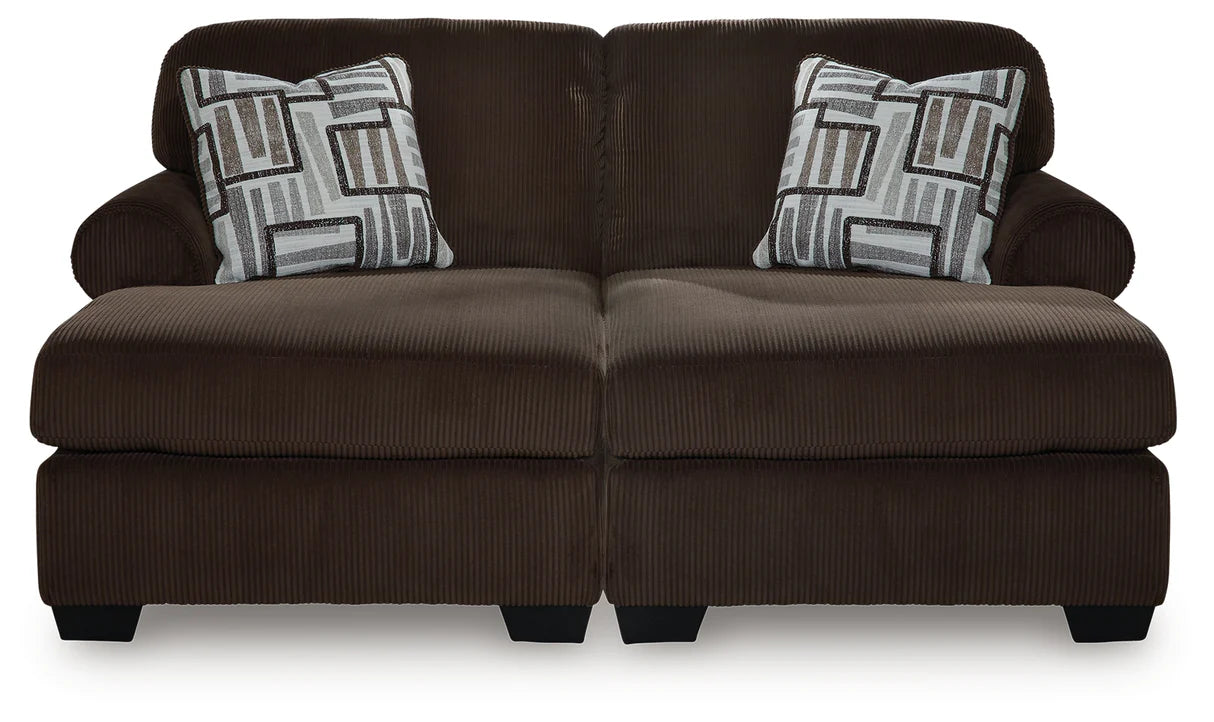 Kimlee Chocolate 2-Piece Sectional