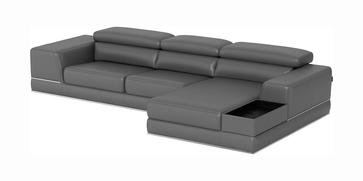 Lorenzo Right Sectional Sofa Elephant Gray
