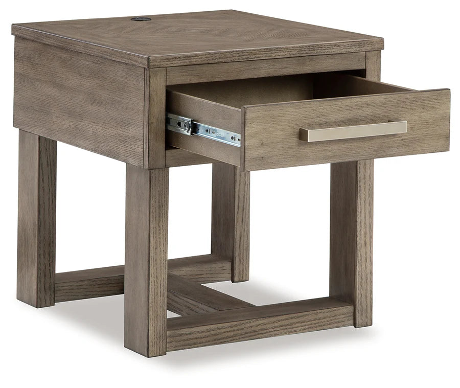 Loyaska Grayish Brown End Table