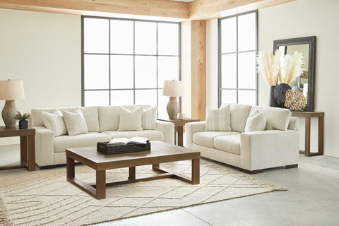 Sofá y loveseat Maggie en abedul