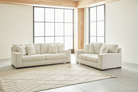 Sofá y loveseat Maggie en abedul