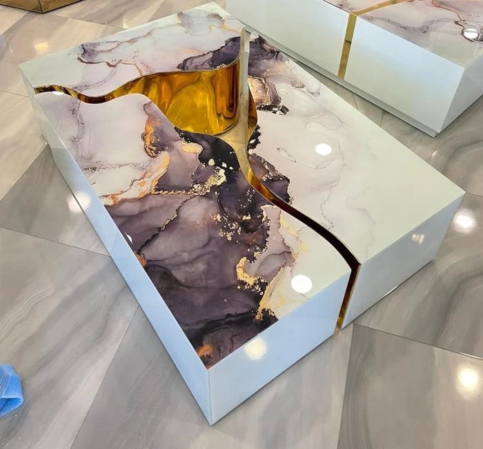 Dream White Marble 3 Pc Coffee Table