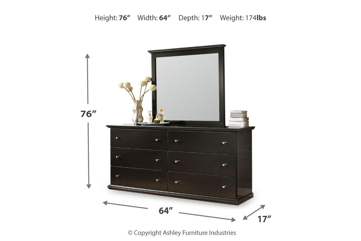 Maribel Black Bedroom Mirror (Mirror Only)