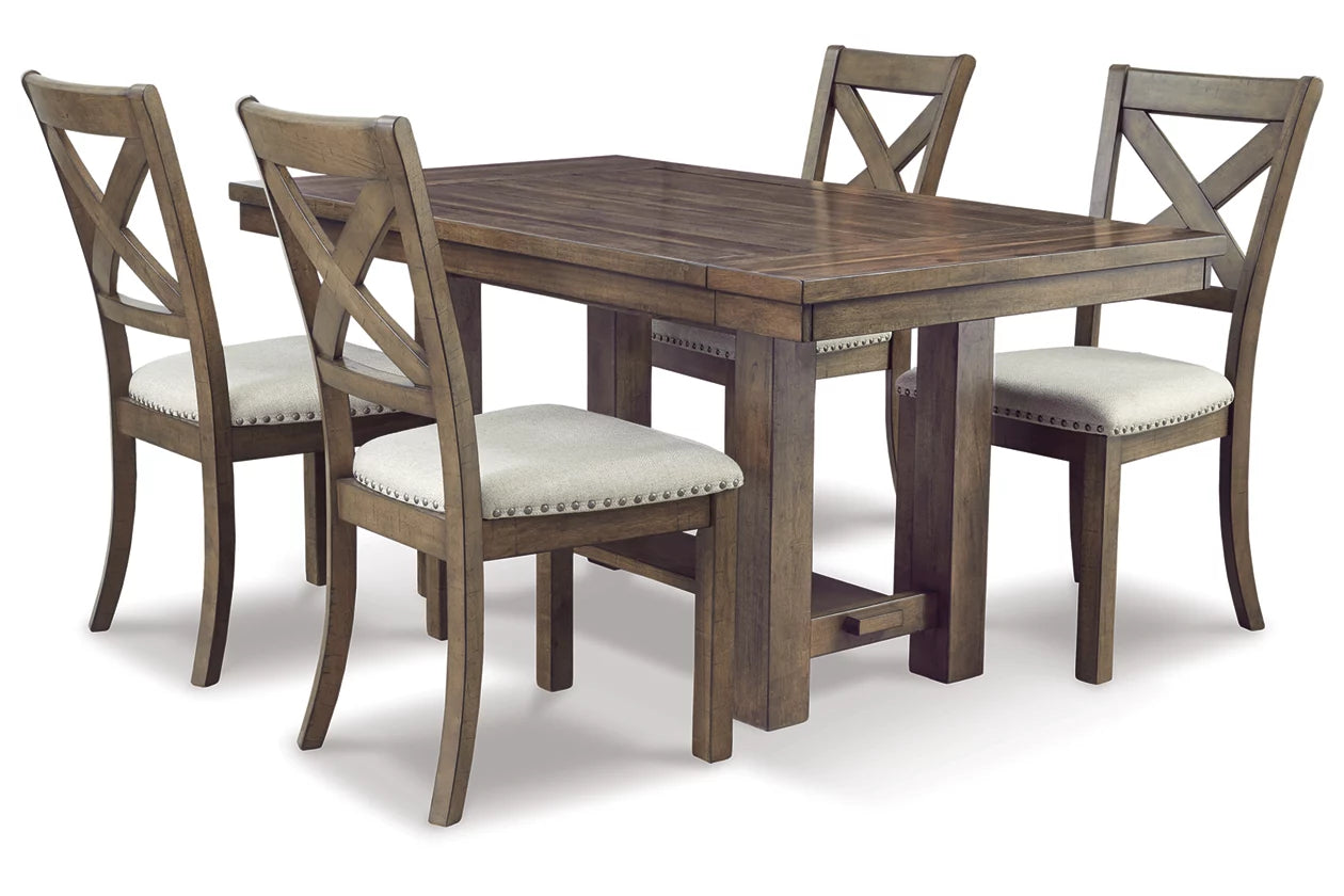 Moriville Grayish Brown Extendable Dining Set