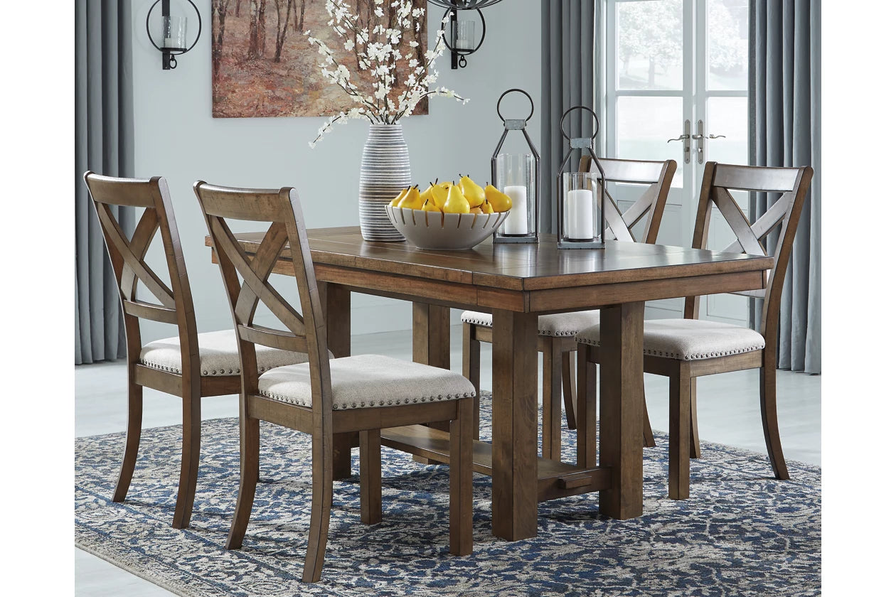 Moriville Grayish Brown Extendable Dining Set