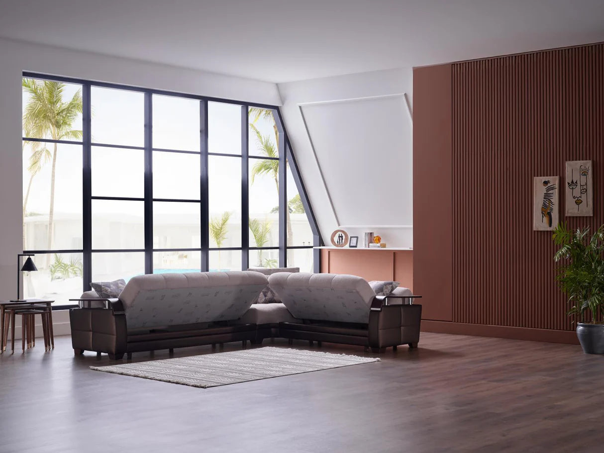 Natural Nivus Beige Sleeper Sectional