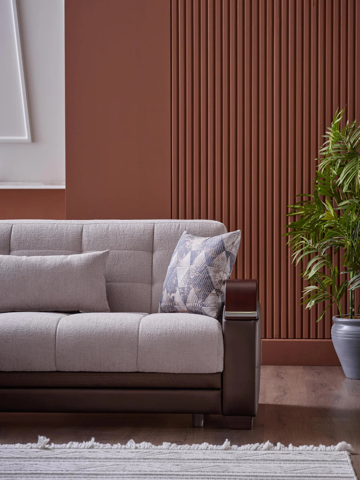 Natural Nivus Beige Sleeper Sectional