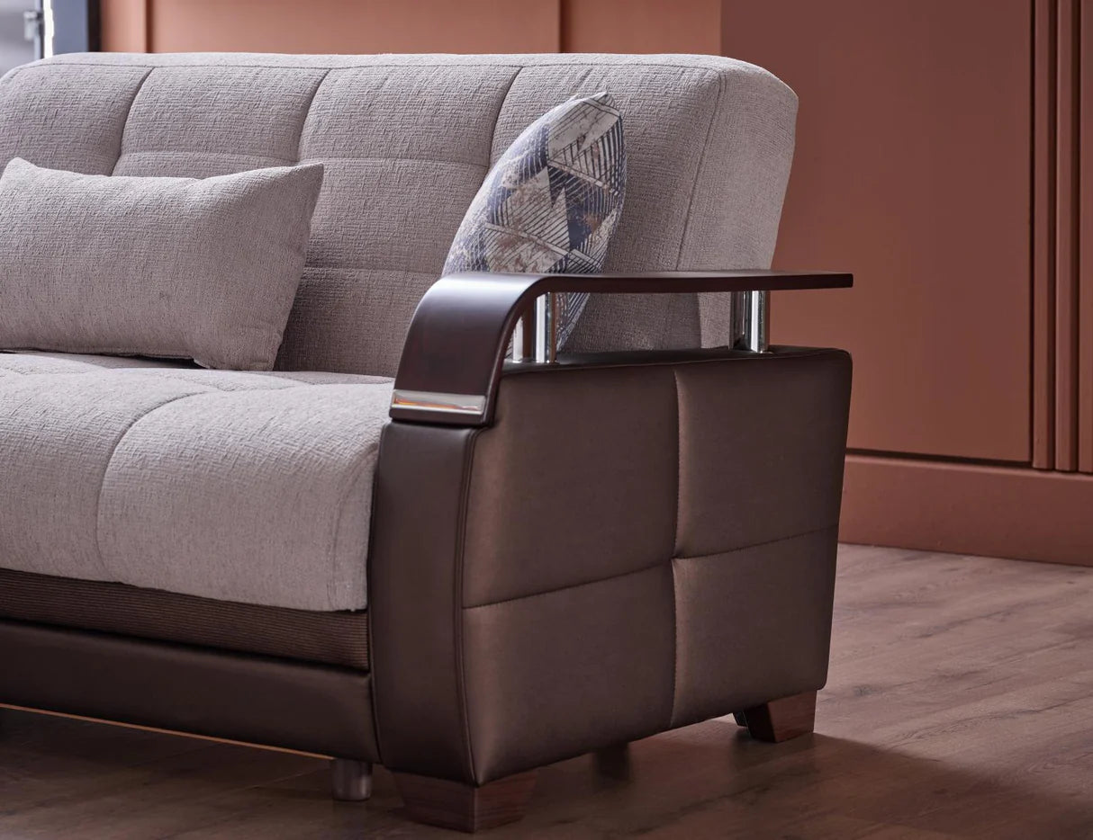 Natural Nivus Beige Sleeper Sectional