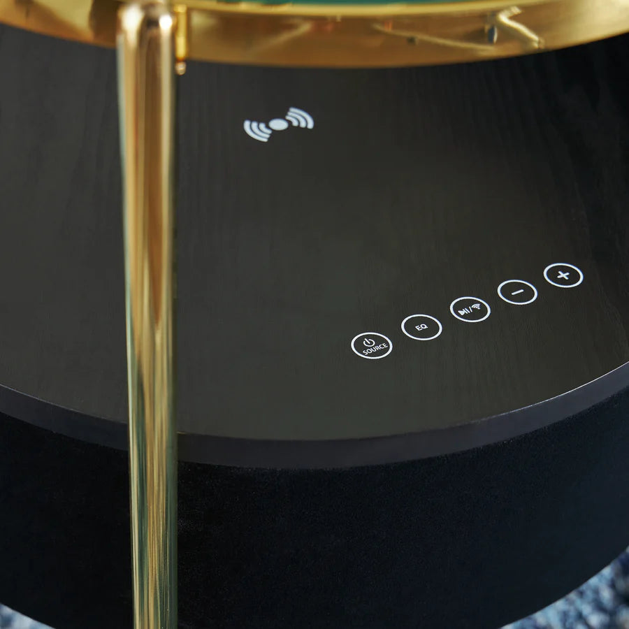 Nedman Black Accent Table with Speaker