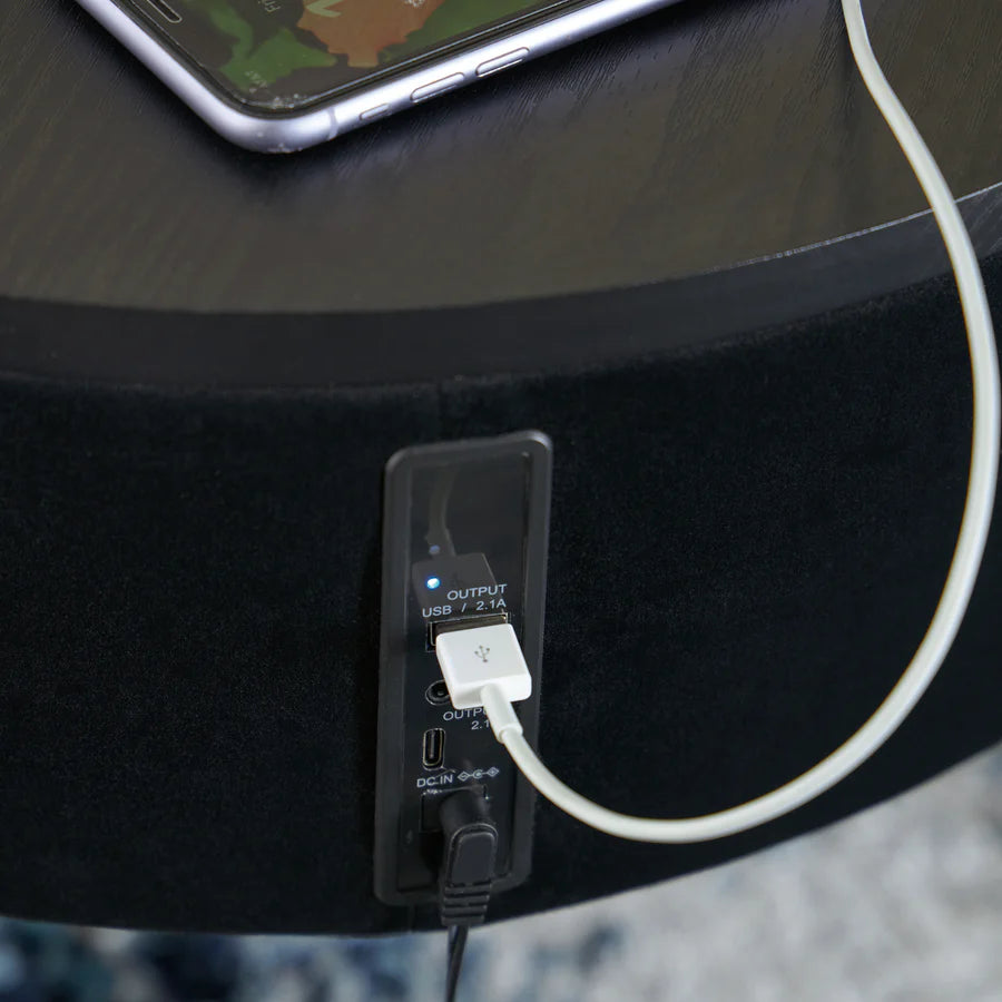 Nedman Black Accent Table with Speaker