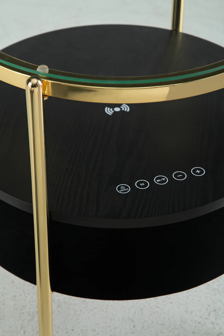 Nedman Black Accent Table with Speaker