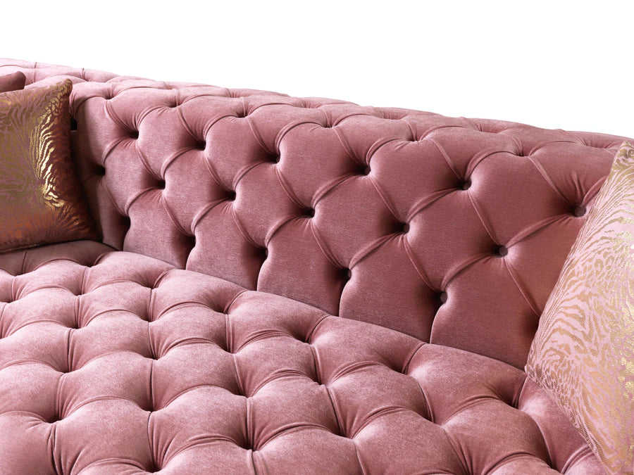 Chaise longue seccional doble de terciopelo negro Neva