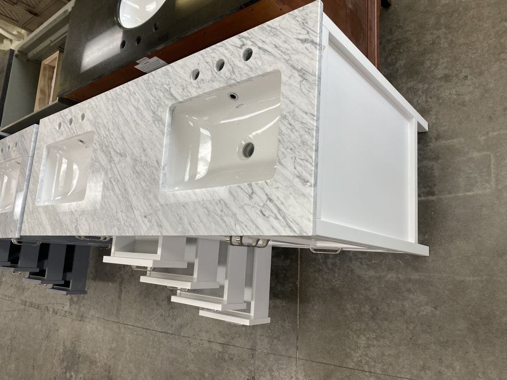 Sandstone 60 in. Vanity in White with Artificial Top - Decohub Home