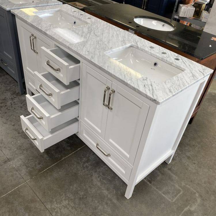 Sandstone 60 in. Vanity in White with Artificial Top - Decohub Home