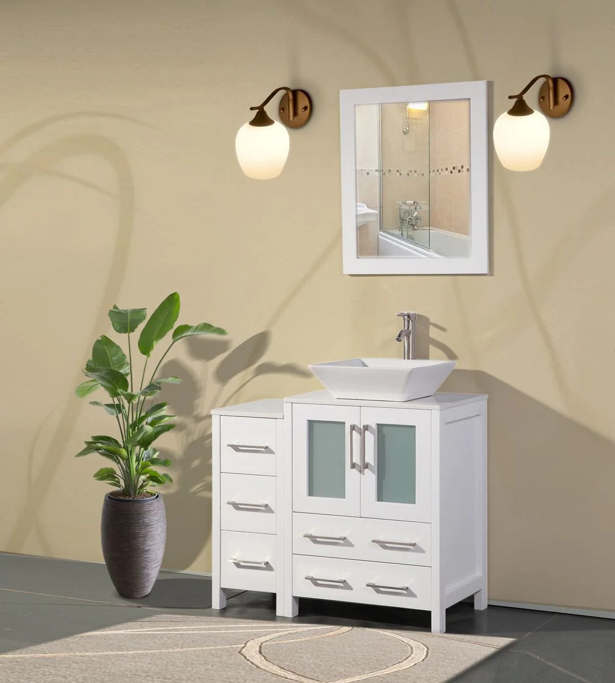 36 in. Single Sink Bathroom Vanity Combo Set in White - Decohub Home