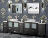 108 in. Double Sink Bathroom Vanity Combo Set in Espresso - Decohub Home