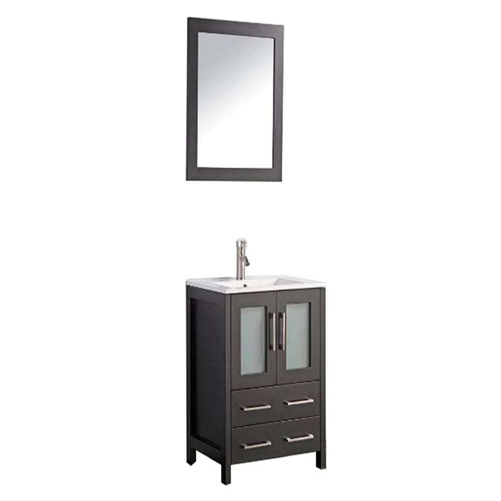 24 in. Single Sink Bathroom Vanity Compact Set in Espresso - Decohub Home