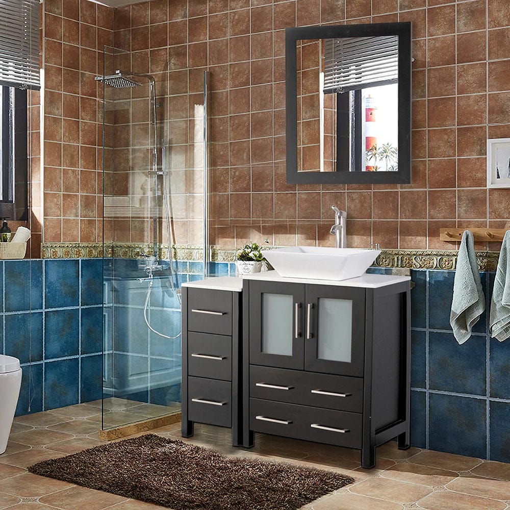 36 in. Single Sink Bathroom Vanity Combo Set in Espresso - Decohub Home