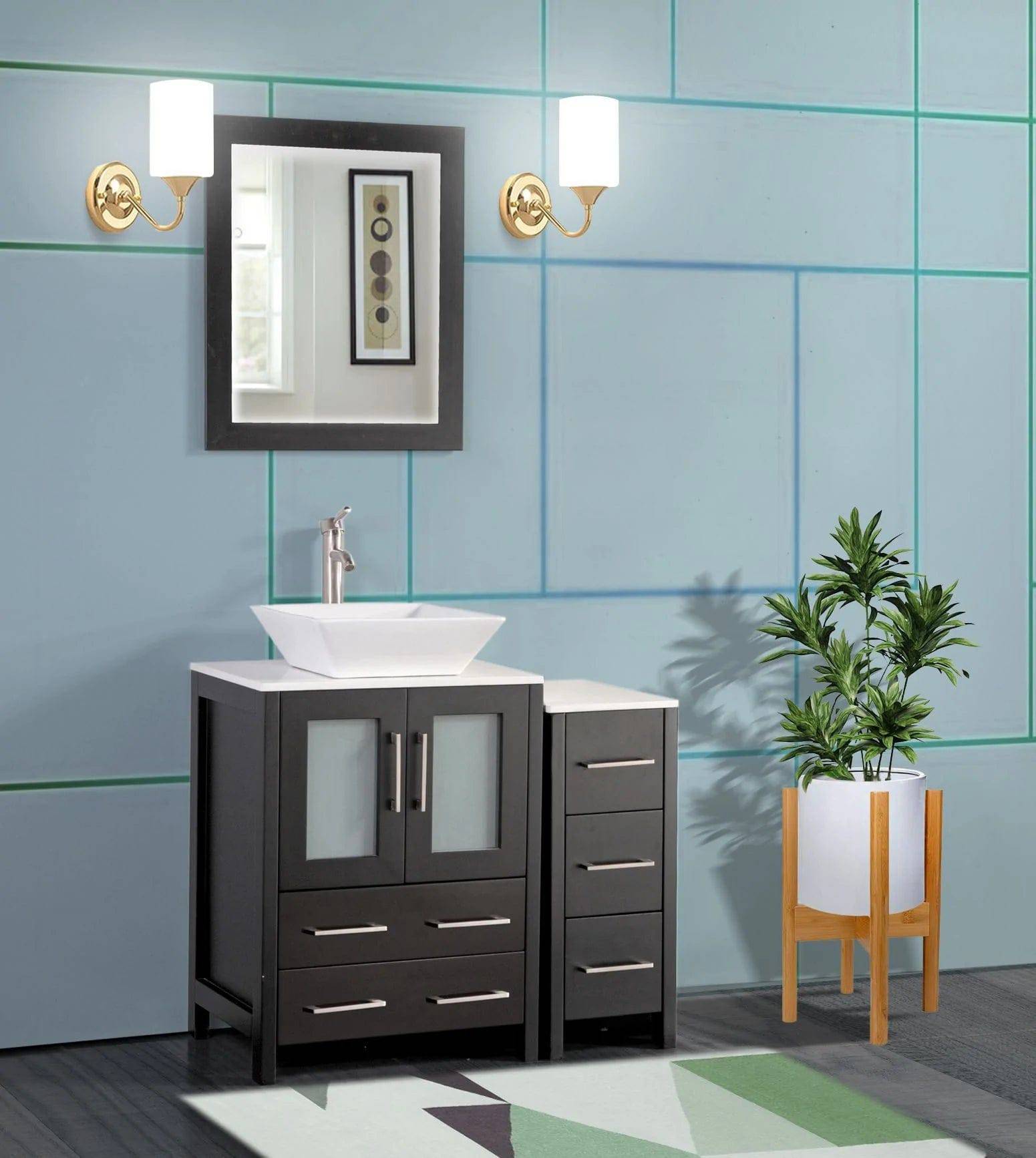 36 in. Single Sink Bathroom Vanity Combo Set in Espresso - Decohub Home