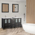 60 in. Double Sink Modern Bathroom Vanity Combo Set in Espresso - Decohub Home