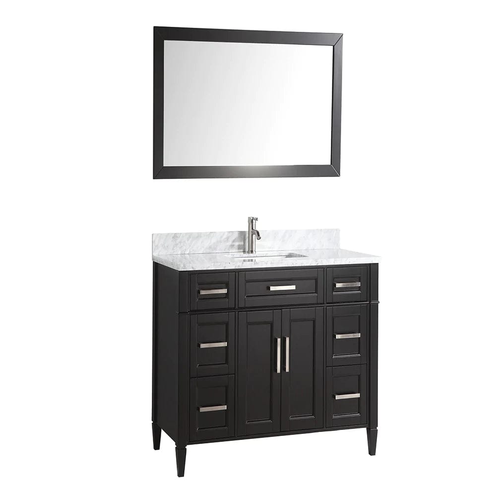 60 in. Single Sink Bathroom Vanity Set in Espresso ,Carrara Marble Stone Top - Decohub Home