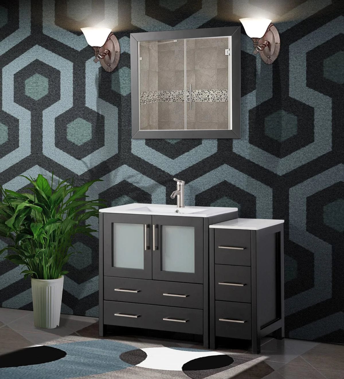 42 in. Single Sink Bathroom Vanity Set in Espresso - Decohub Home