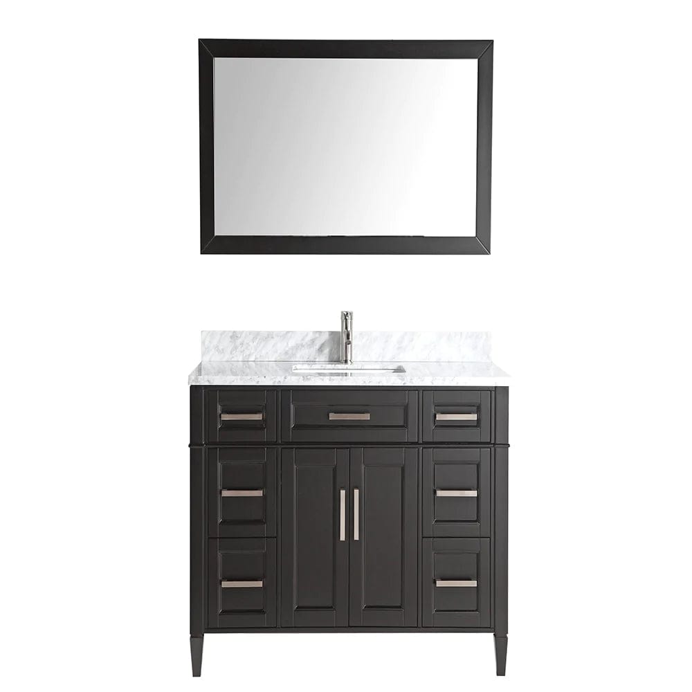 48 in. Single Sink Bathroom Vanity Set in Espresso,Carrara Marble Stone Top - Decohub Home