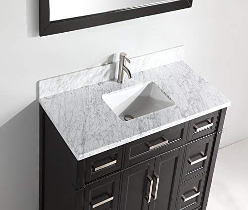 48 in. Single Sink Bathroom Vanity Set in Espresso,Carrara Marble Stone Top - Decohub Home