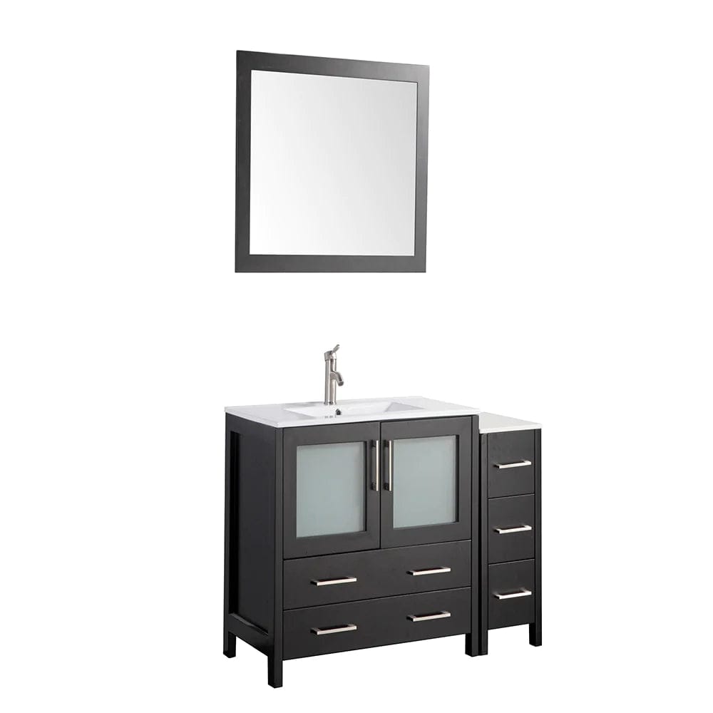 48 in. Single Sink Modern Bathroom Vanity Compact Set in Espresso - Decohub Home