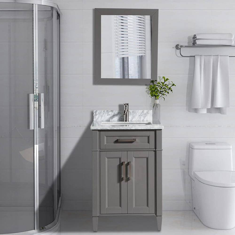 24 in. Single Sink Bathroom Vanity Set in Gray - Decohub Home