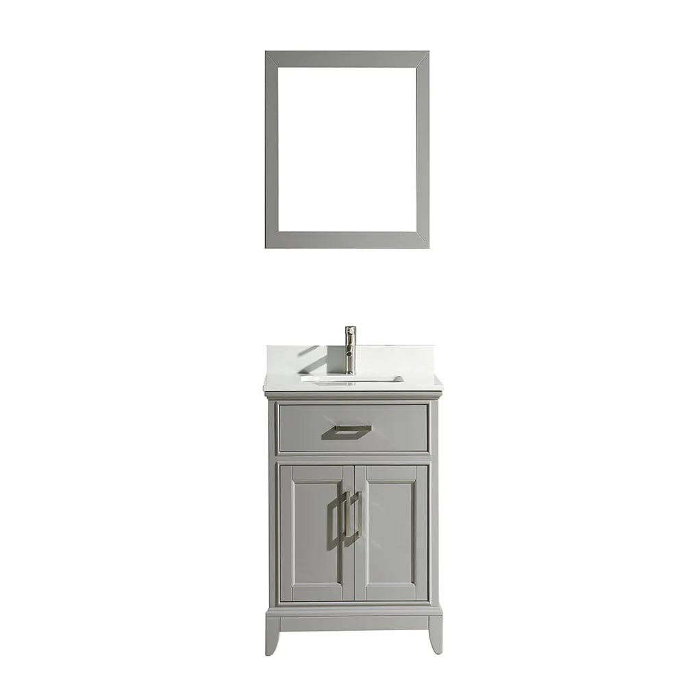 24 in. Single Sink Bathroom Vanity Set in Gray - Decohub Home
