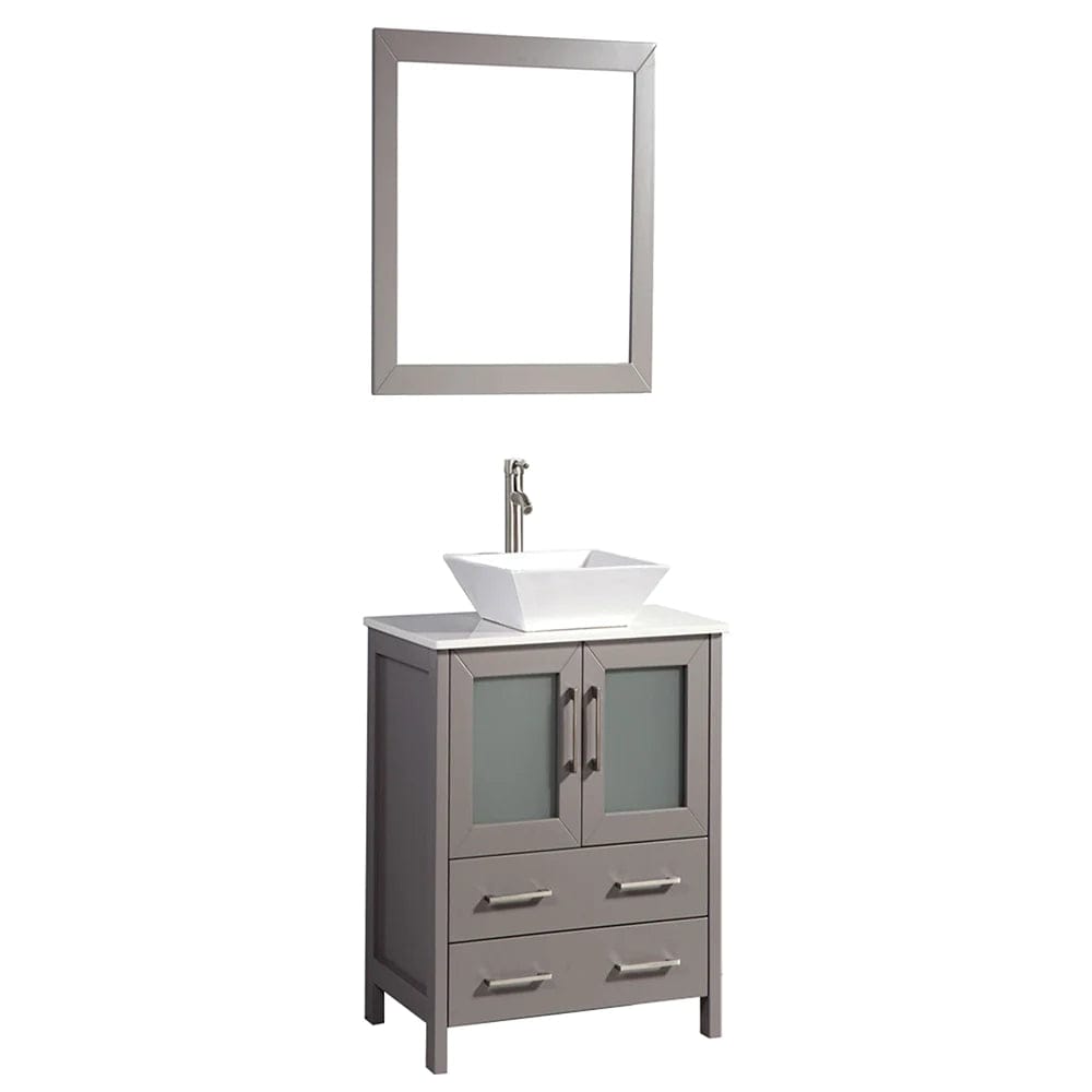30 in. Single Sink Small Bathroom Vanity Set in Gray - Decohub Home