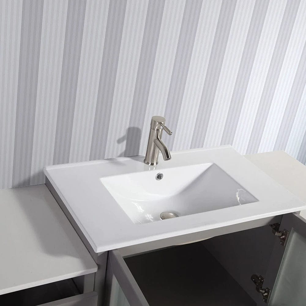 54 in. Single Sink Bathroom Vanity Combo Set in Gray - Decohub Home
