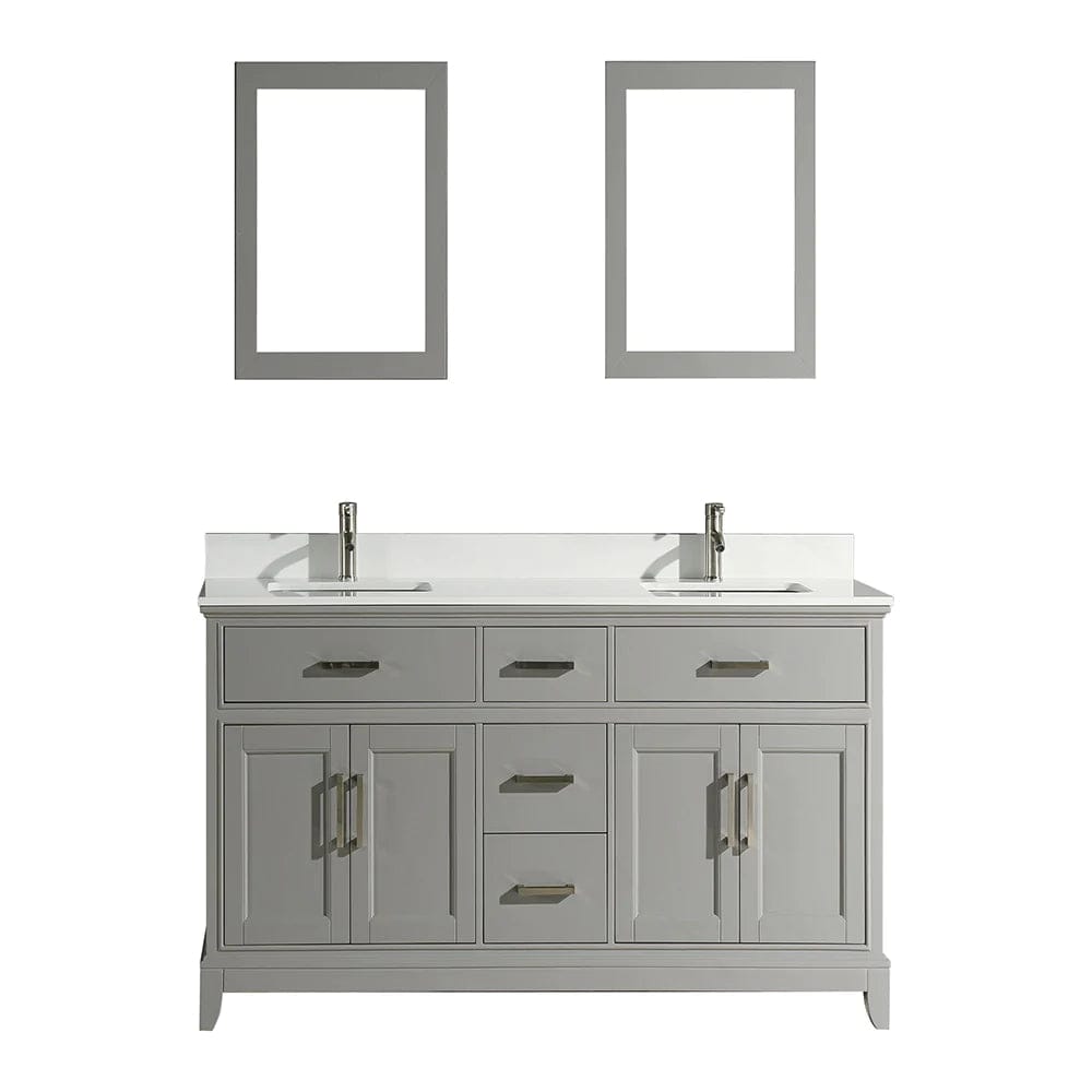 72 in. Double Sink Bathroom Vanity Set in Gray - Decohub Home