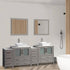 84 in. Double Sink Bathroom Vanity Combo Set in Gray - Decohub Home