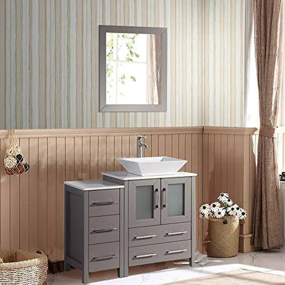 48 in. Single Sink Bathroom Vanity Combo Set in Gray - Decohub Home