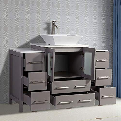 48 in. Single Sink Bathroom Vanity Combo Set in Gray - Decohub Home
