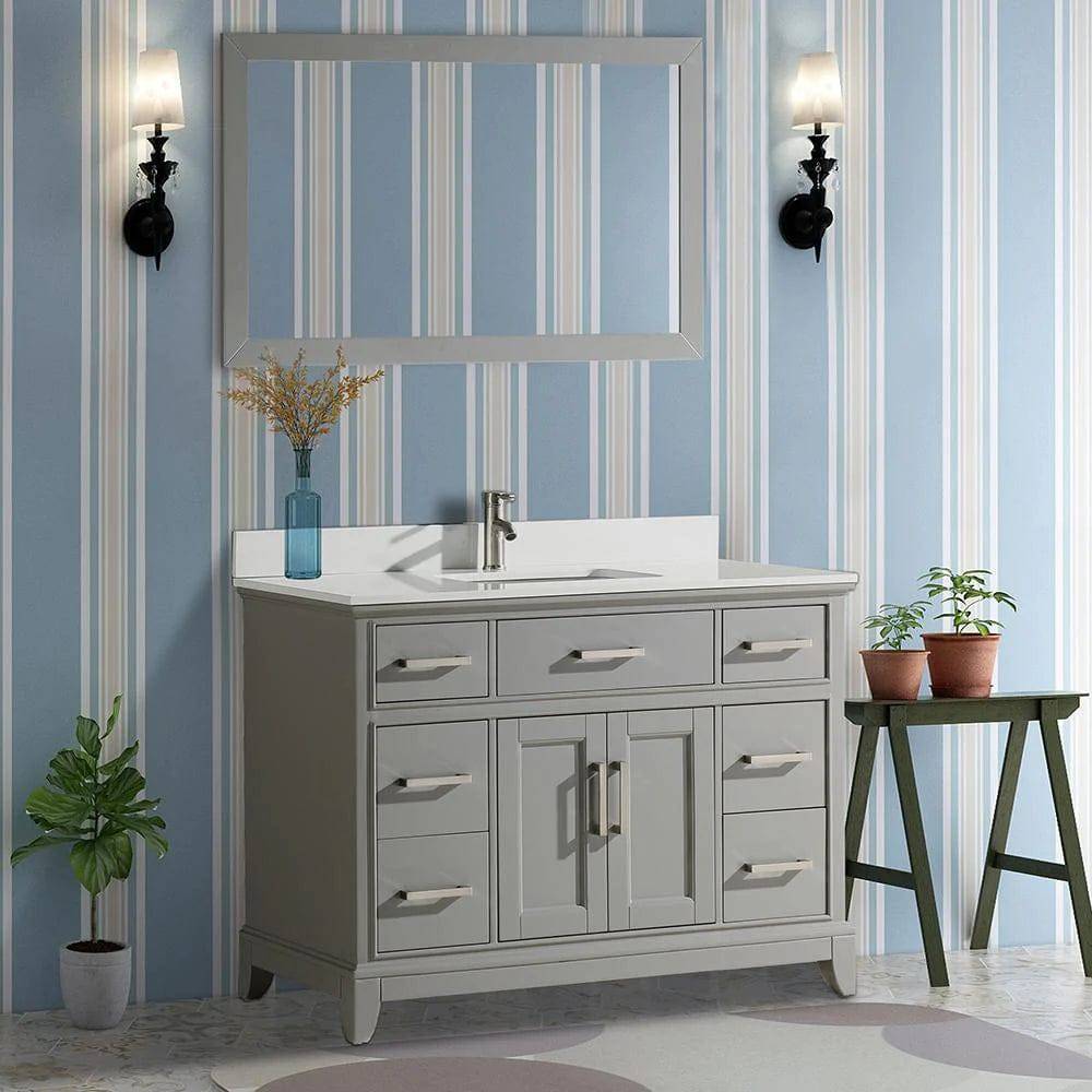 48 in. Single Sink Bathroom Vanity Set in Gray - Decohub Home