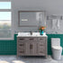 48 in. Single Sink Bathroom Vanity Set in Gray,Carrara Marble Stone Top - Decohub Home