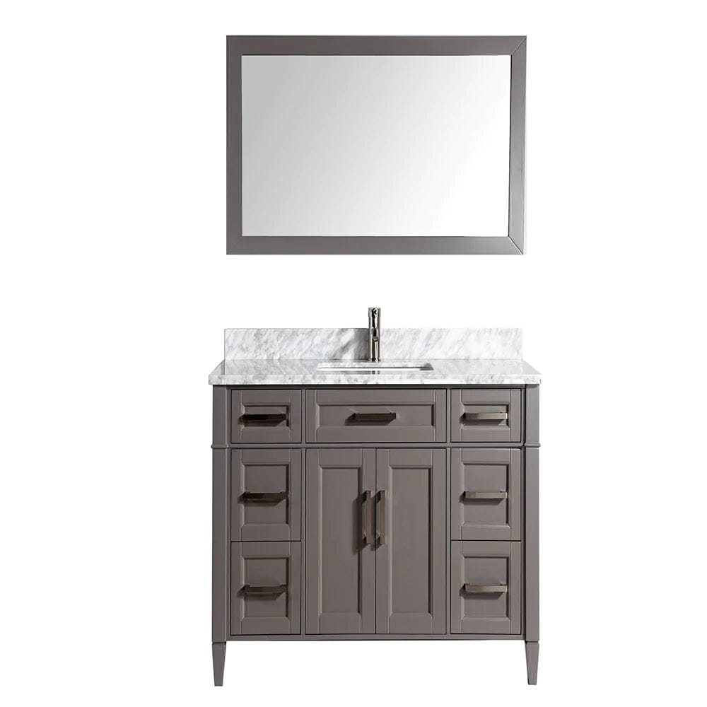 48 in. Single Sink Bathroom Vanity Set in Gray,Carrara Marble Stone Top - Decohub Home