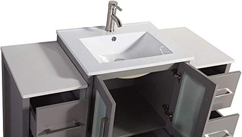 48 in. Single Sink Modern Bathroom Vanity Combo Set in Gray - Decohub Home