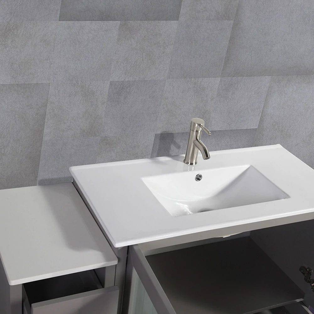 48 in. Single Sink Modern Bathroom Vanity Compact Set in Gray - Decohub Home
