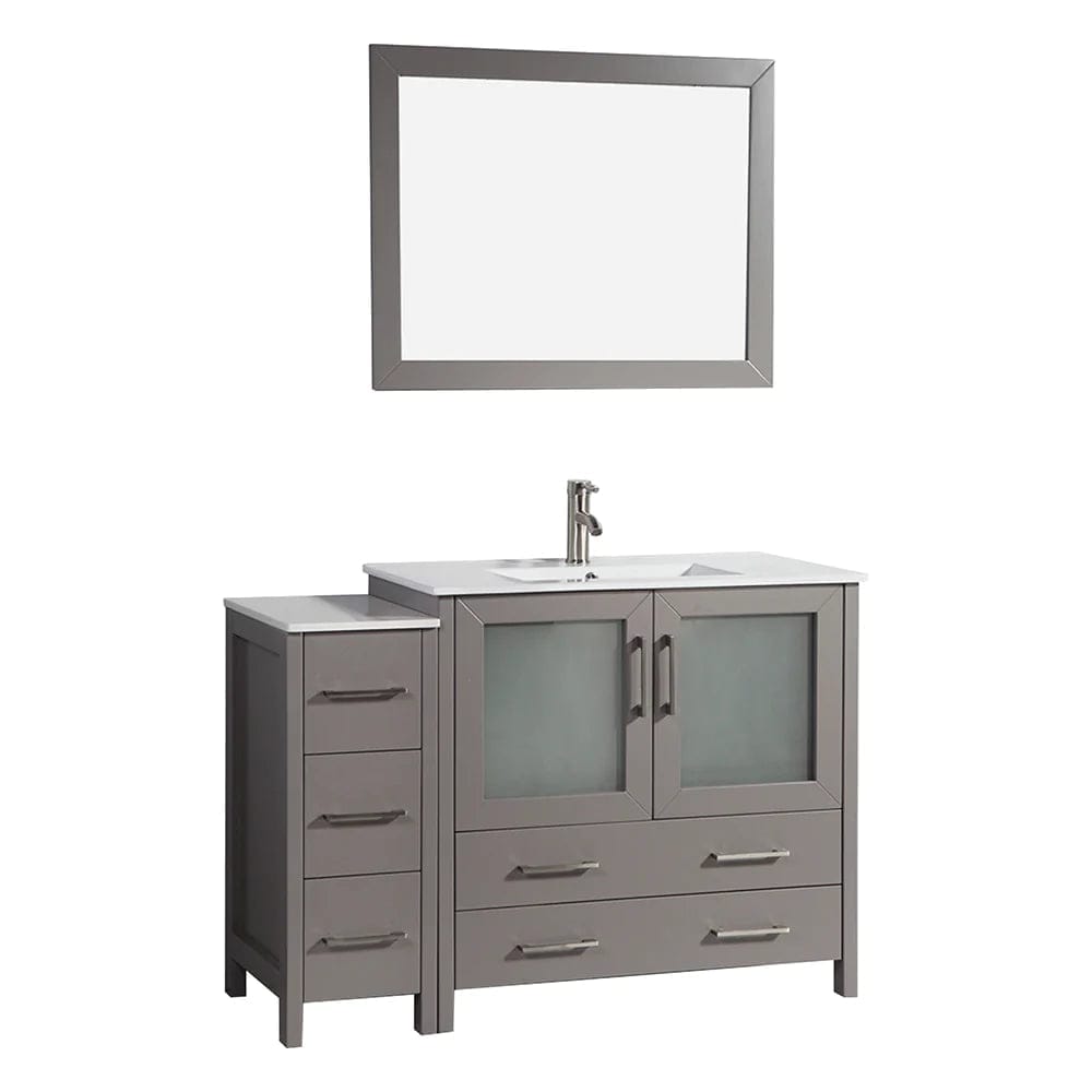 48 in. Single Sink Modern Bathroom Vanity Compact Set in Gray - Decohub Home