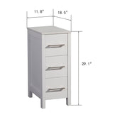12 in. Bathroom Cabinet 3 Drawer Side Storage Organizer in White - Decohub Home