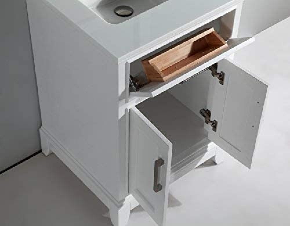 24 in. Single Sink Bathroom Vanity Set in White - Decohub Home