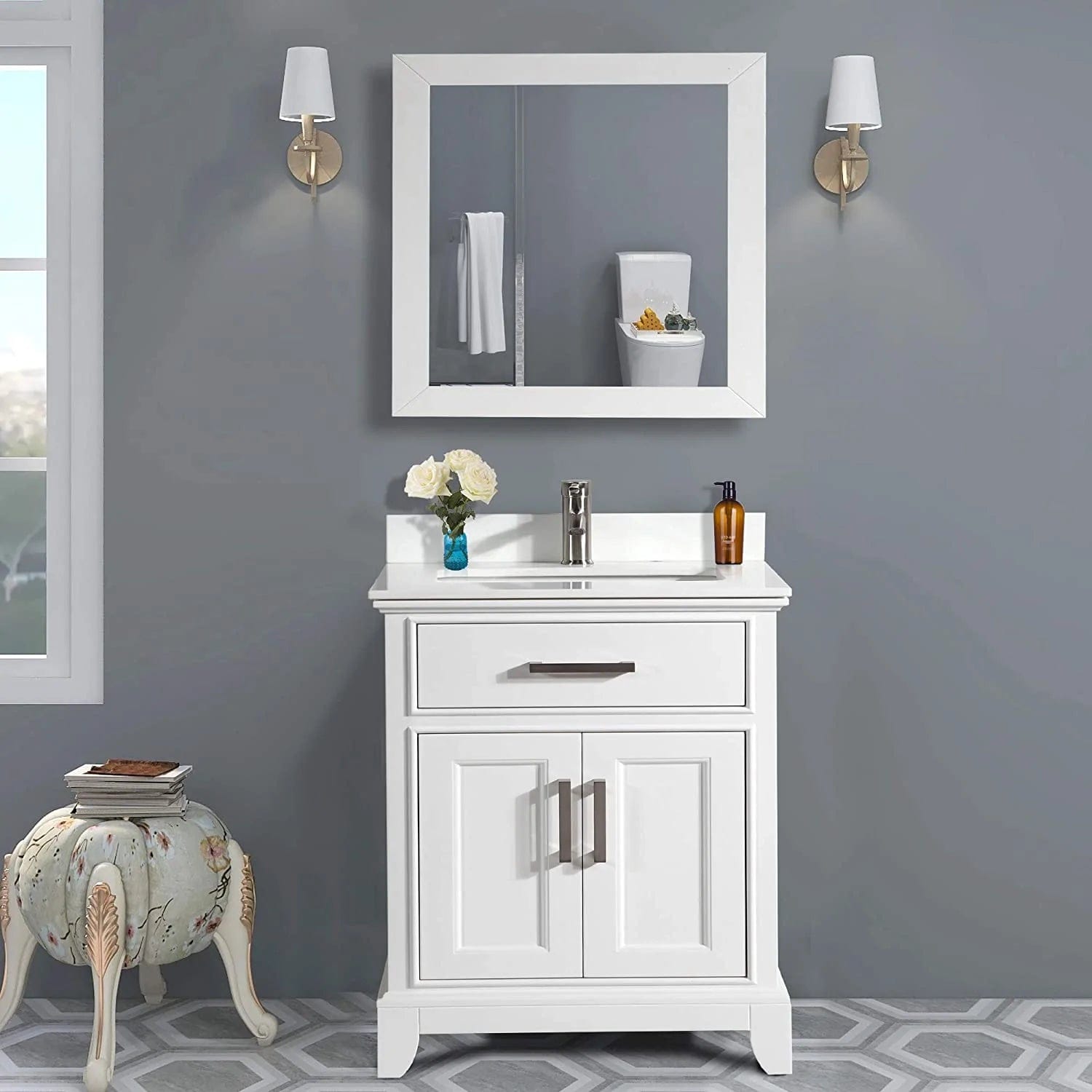 30 in. Single Sink Bathroom Vanity Set in White - Decohub Home