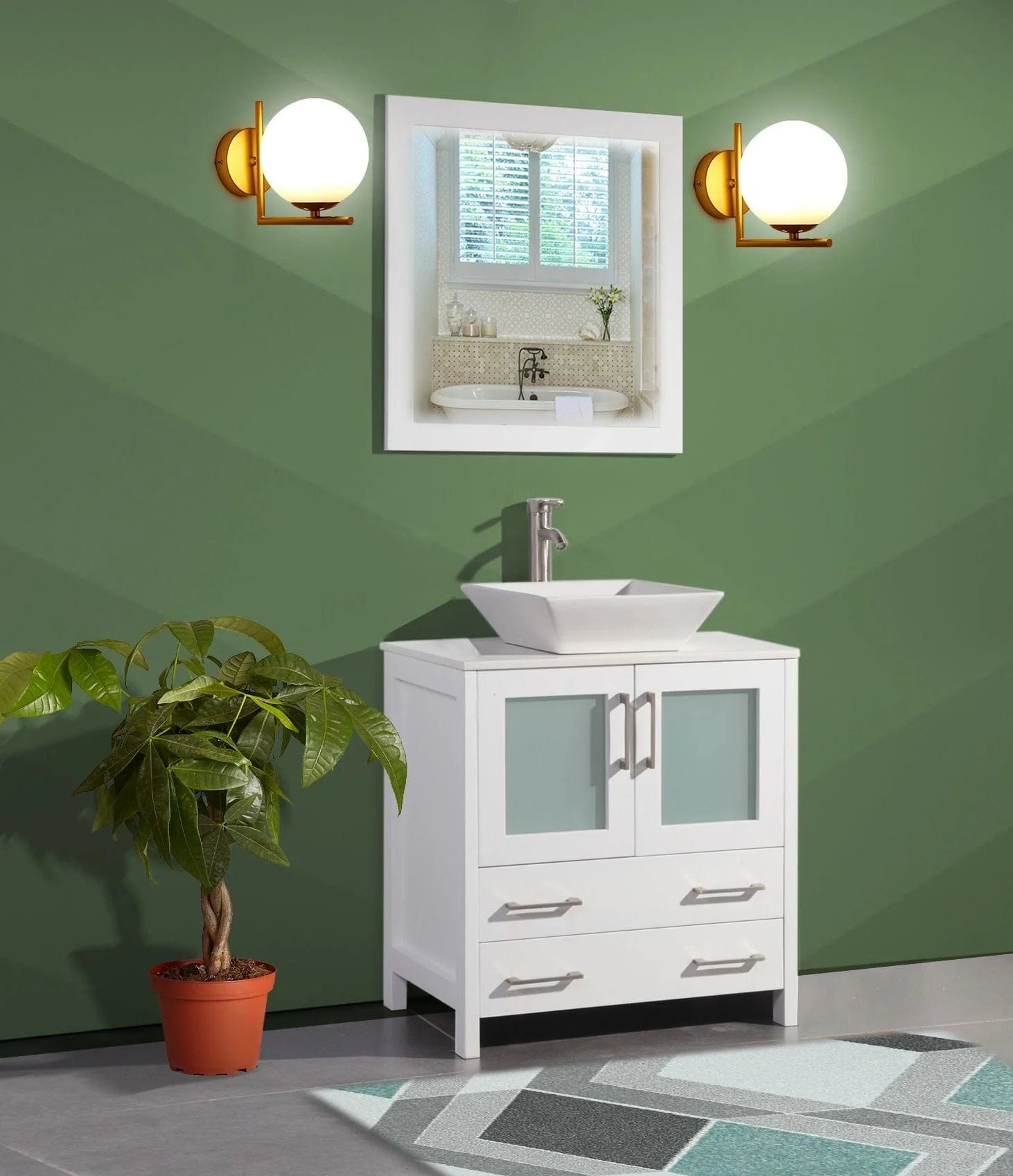 30 in. Single Sink Small Bathroom Vanity Set in White - Decohub Home