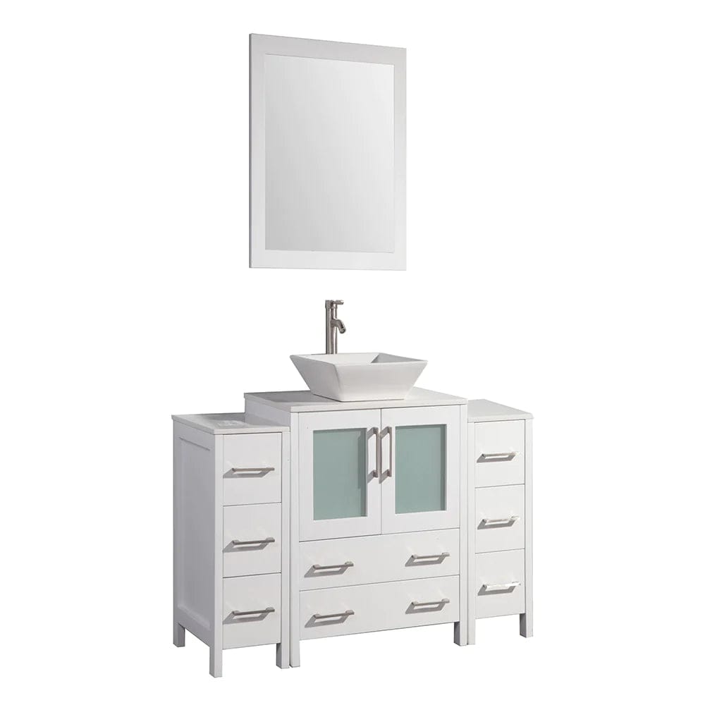 54 in. Single Sink Bathroom Vanity Combo Set in White - Decohub Home