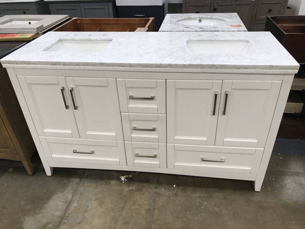 Sandstone 60 in. Vanity in White with Quartz Top