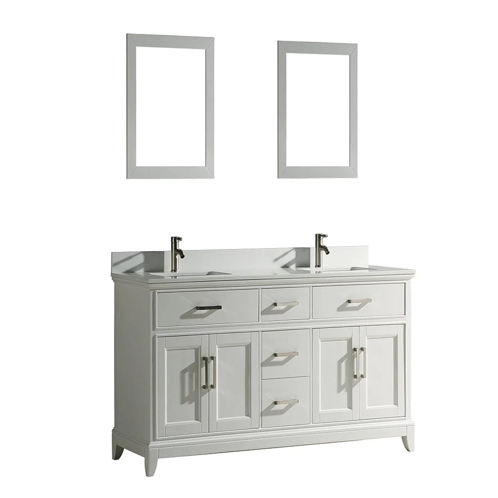72 in. Double Sink Bathroom Vanity Set in White - Decohub Home